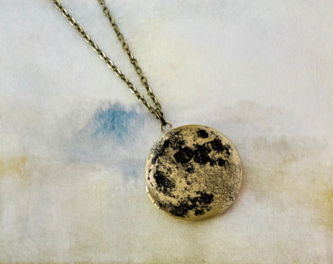 Personalized With Your Photo Inside Full Moon Fullmoon Brass - Etsy