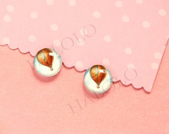 Sale - 10pcs handmade fly balloon round clear glass dome cabochons 12mm (12-0632)