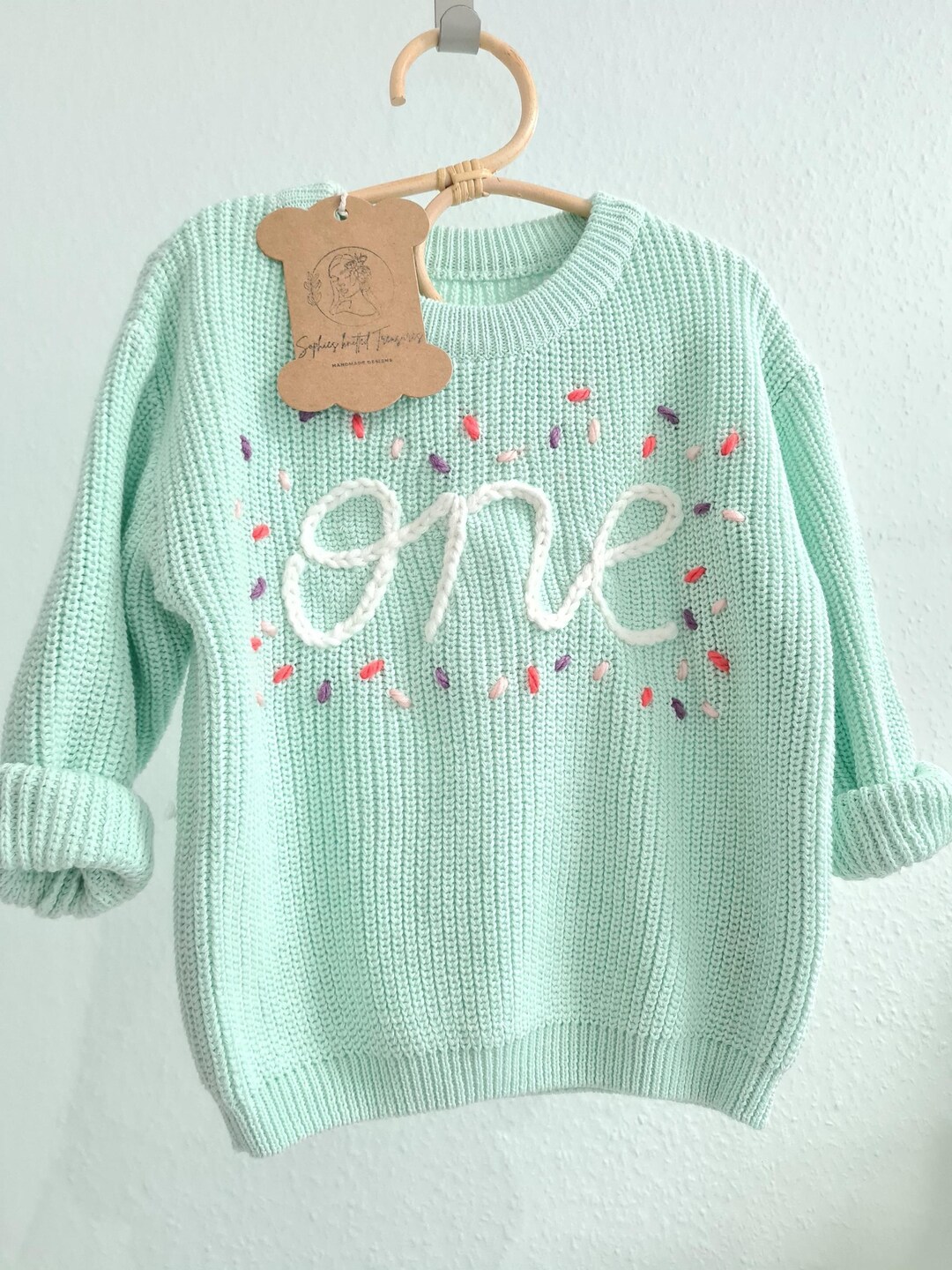 Baby Strickpullover - Erster Geburtstag Pulli Mit Stickerei