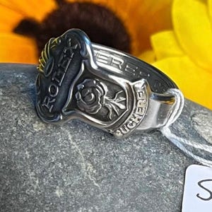 Rolex spoon ring, silver plated, vintage spoon ring, unisex ring