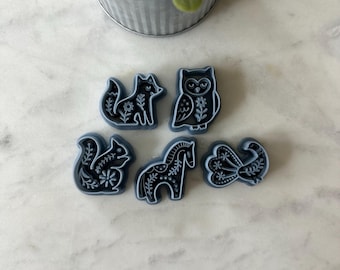 Folk Animal Polymer Clay Cutter | Christmas Clay Cutter | Winter Clay Cutter