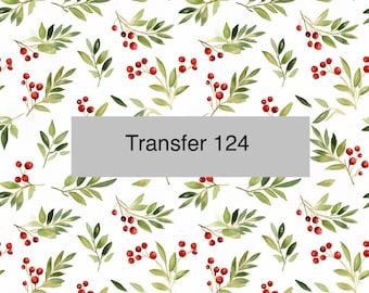 Polymer Clay Transfer Sheet 124 (Christmas Holly and Berries)