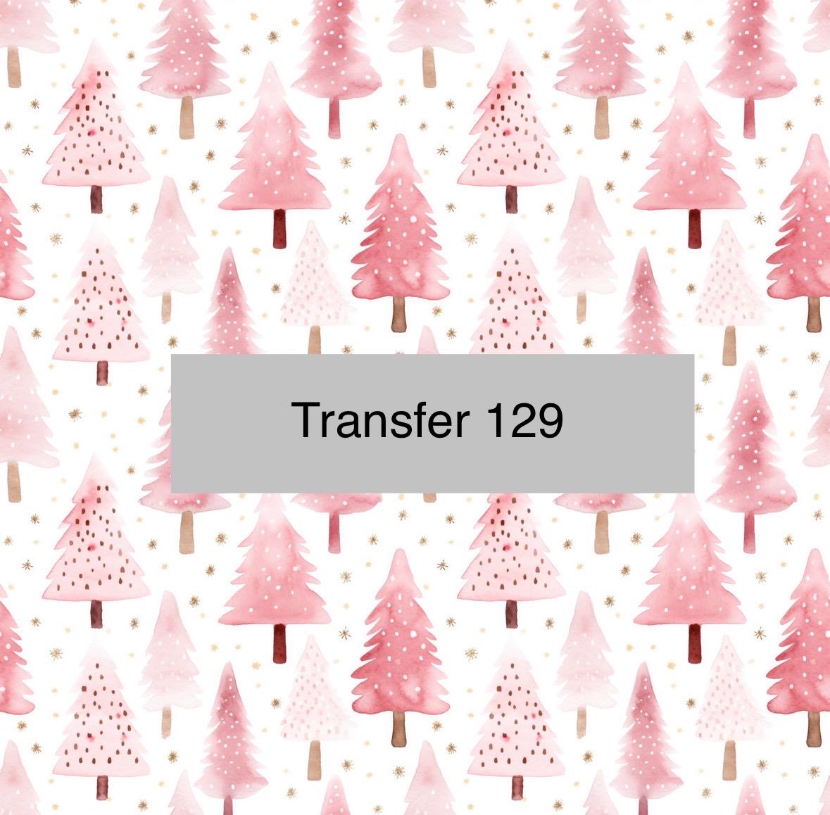 Polymer Clay Transfer Sheet 129 (Pink and Gold Christmas Tree)