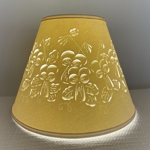 Johnny Jump Ups Cut and Pierced Clip Top Lampshade, Clip On Lampshade, Paper Lampshade, Clip Top, Floral Lampshade, Cut and Pierce, Shades