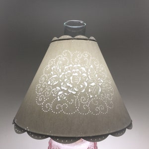 Cut & Pierced Hurricane Lampshade: Floral Paper Shade
