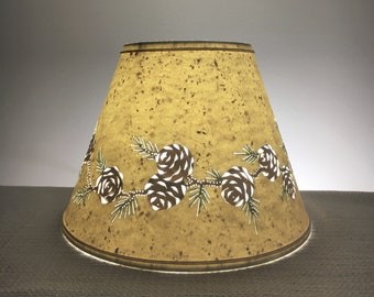 Pine Cone Border Cut & Pierced Lampshade-Paper Lampshade-Handpainted Lampshade-Pine Cones-Barbaragailslamps-Handmade Lampshade-Lighting-Lamp