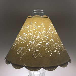 Chimney Lampshade, Lamp Shade, Hurricane Lampshade, Dogwood, Dogwood Lampshade, Shade for Hurricane Lamp, Dogwood Branch, Cut and Pierced