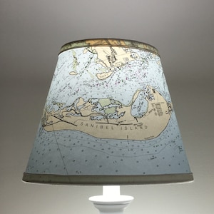 Nautical Chart Lampshade-Sanibel Island-Florida-Chart Lampshade-Sanibel Island Lampshade-Nautical Chart-Lighting-Lamp Shade-Beach Living