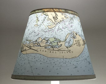 Nautical Chart Lampshade-Sanibel Island-Florida-Chart Lampshade-Sanibel Island Lampshade-Nautical Chart-Lighting-Lamp Shade-Beach Living