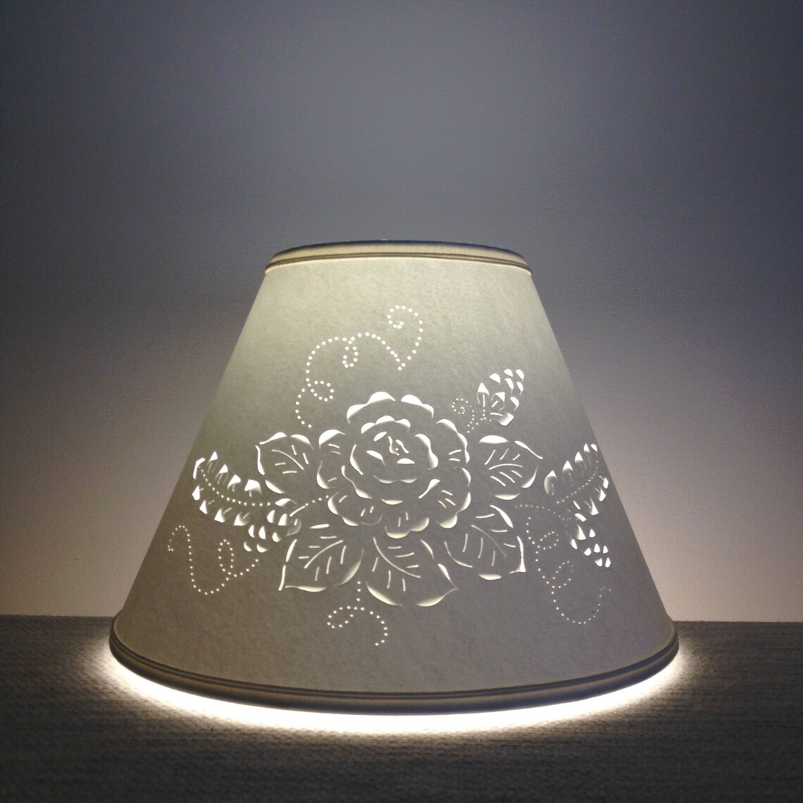 Cut and Pierced Rose Design Lampshade-clip on Lampshade-lamp - Etsy