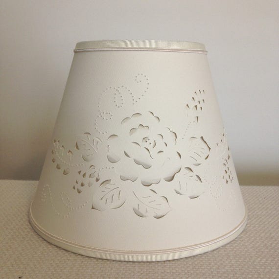 Cut and Pierced Rose Design Lampshade clip on Lampshade lamp Shade