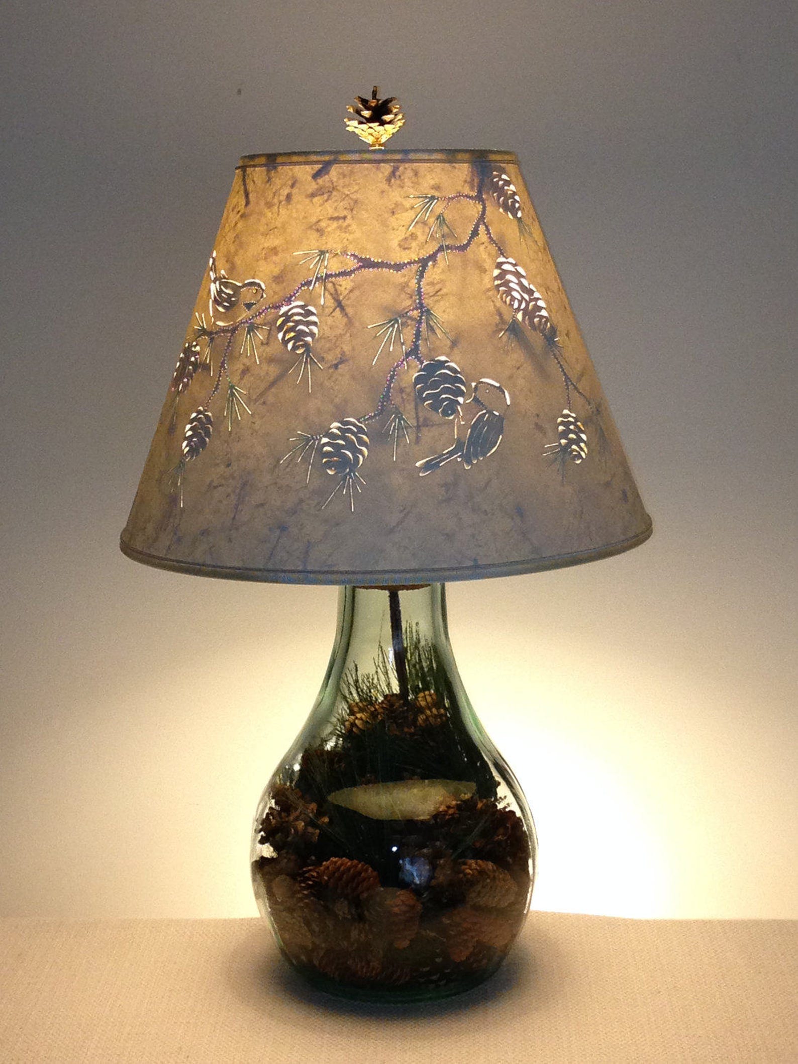 Maine Pine Cone Lamp Finialpine Conelamp Etsy