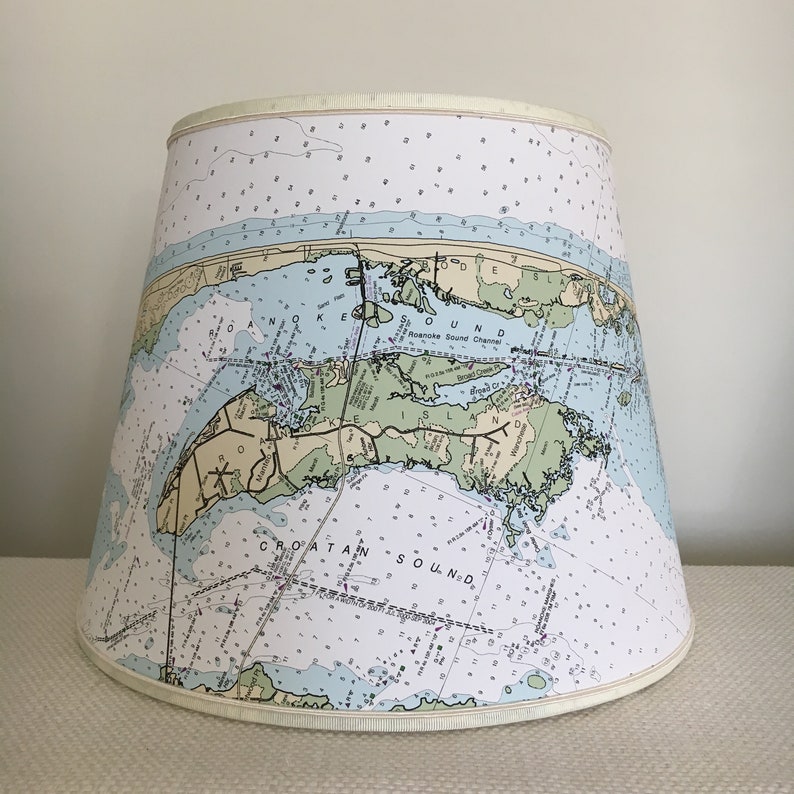 Outer Banks Nautical Chart Lampshade: North Carolina Coastal Decor - Etsy