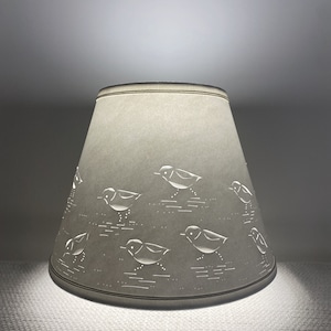 Sandpiper Bird Lampshade: Cut & Pierced Paper Clip Top Shade