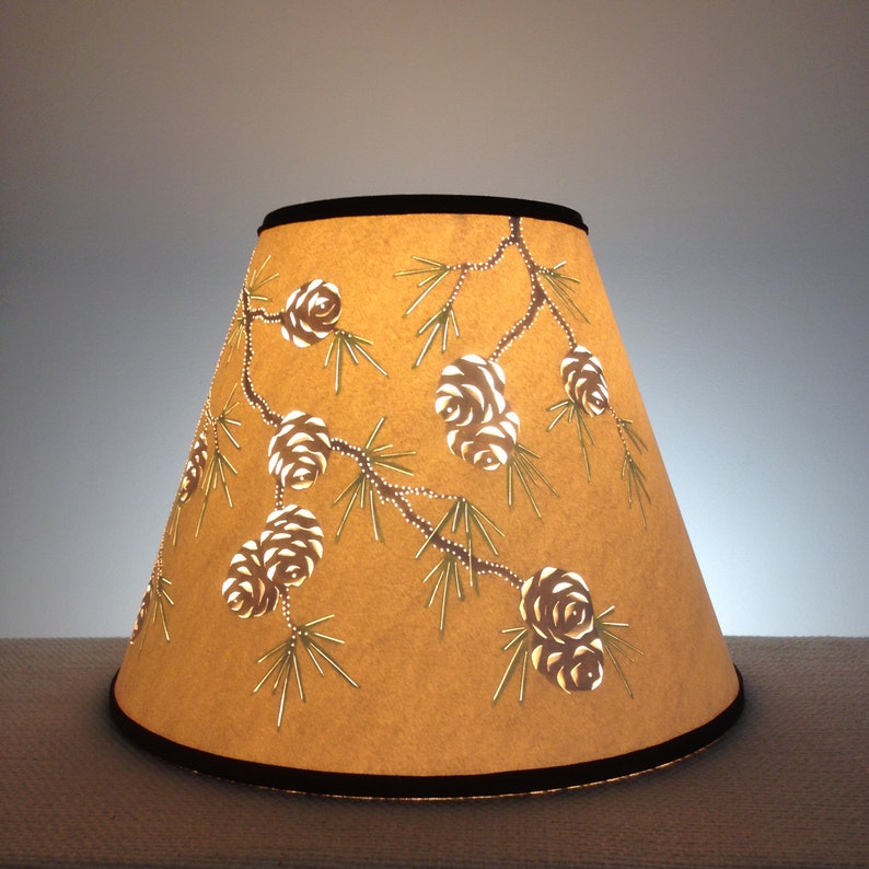 Cut and Pierced Pine Cone Branch Paper Lamp Etsy