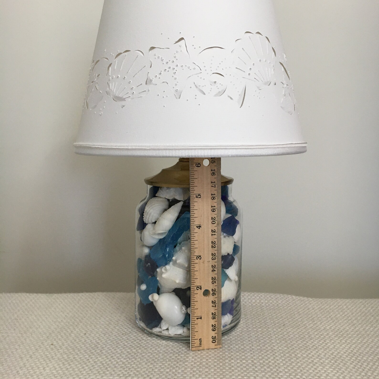 Small Blue and White Coastal Lamp Small Lamp Blue Seaglass Etsy