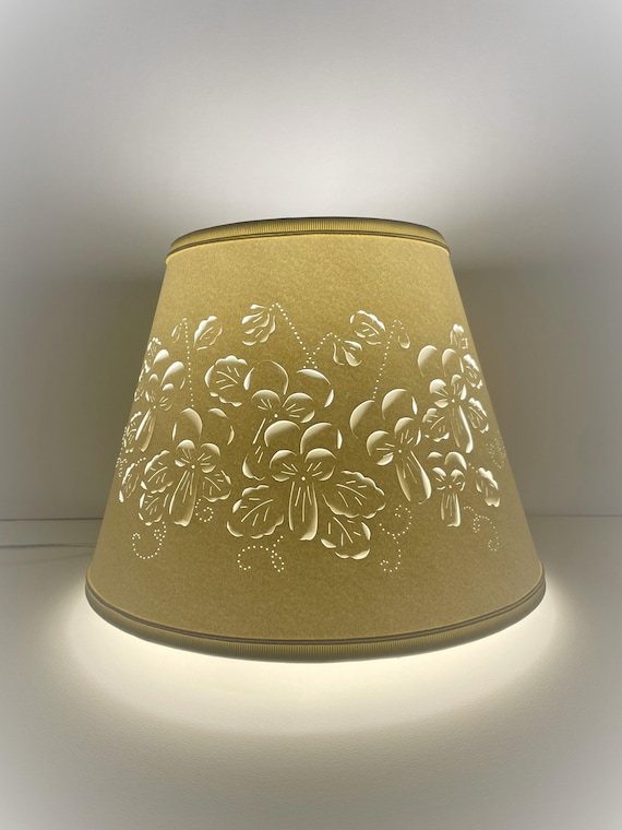 Johnny Jump Ups Floral Lampshade: Cut & Pierced Paper Clip-On