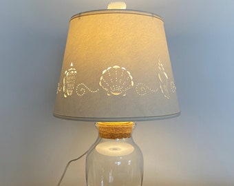 Add your Own Seashell Lamp - Fillable Lamp - Shell Lamp - Seashells - Lamps - Lighting  - Paper Lampshade - Pierced Lampshade - Fillable