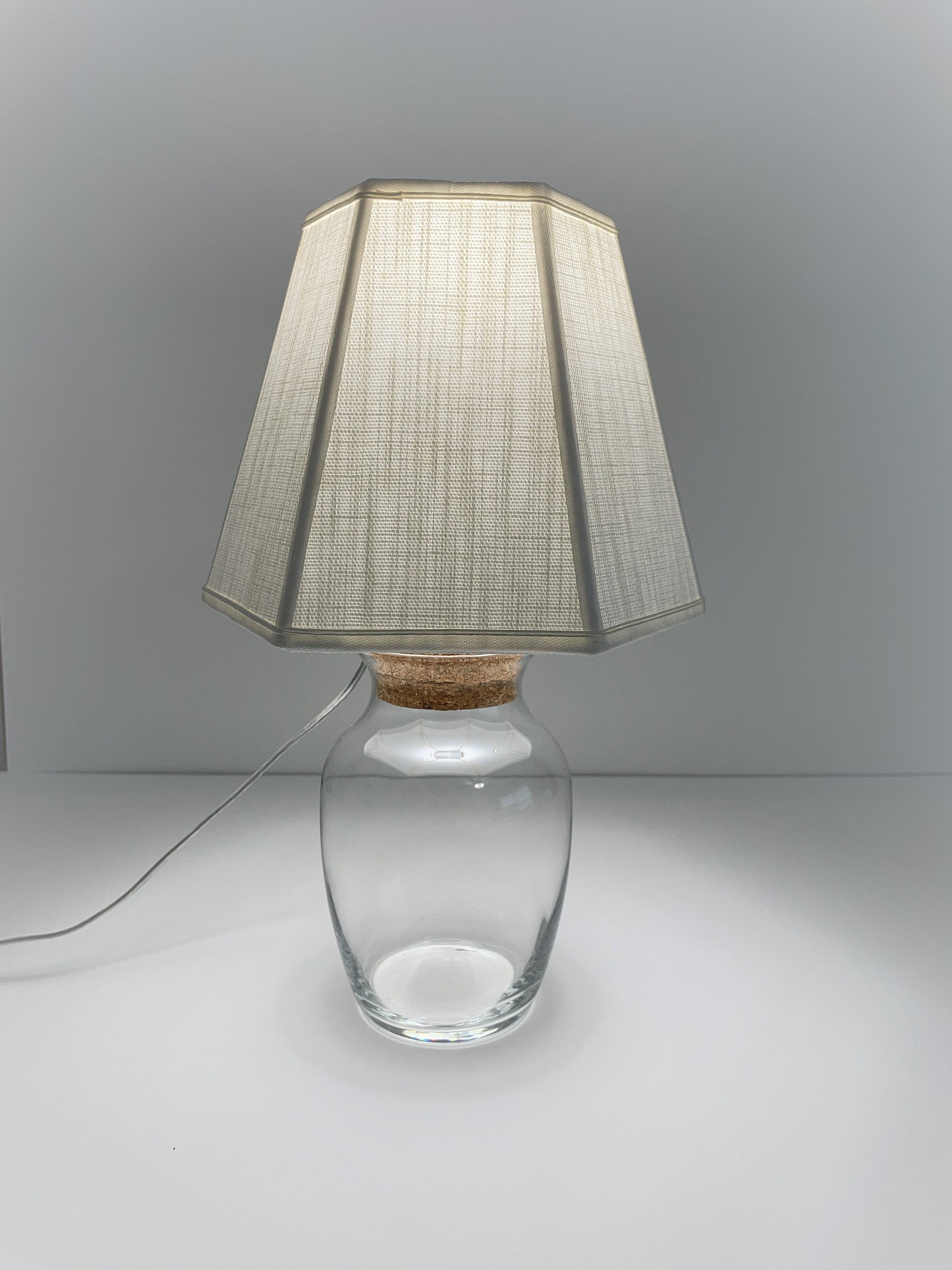 CometMars Mushroom lamp, Glass Table Lamp Translucent Vintage Style Striped  Night Light，3 Colors Adjustable LED Small Nightlight for Bedroom, Bedside