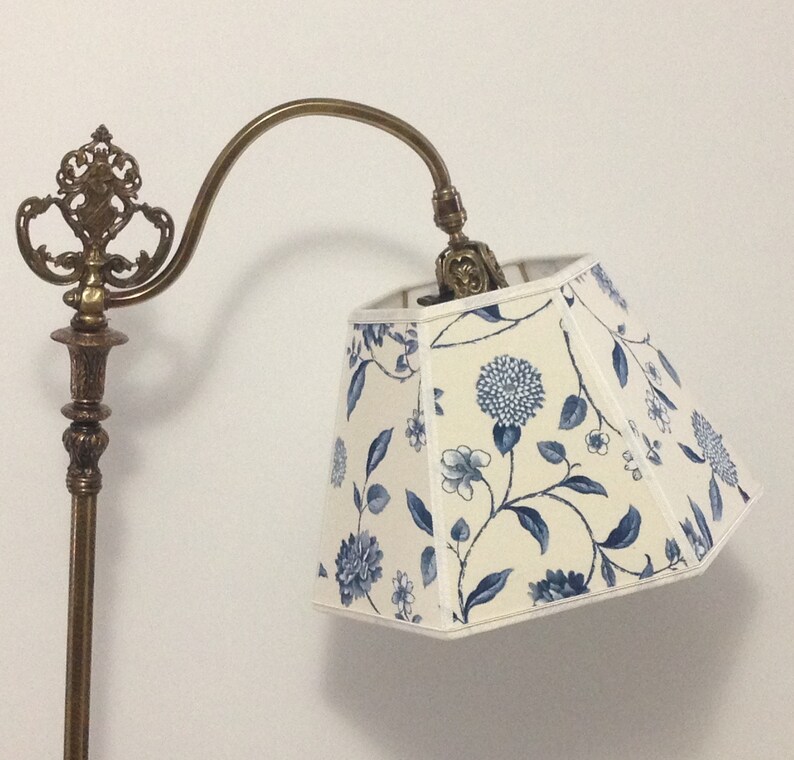 Bridge Lampshade For Floor Lamp Uno Traditional Country Downbridge Blue And Cream Lighting Shad