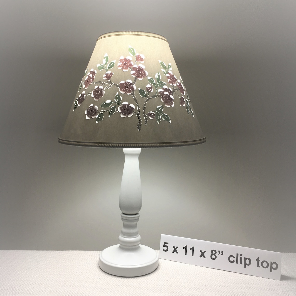 Clip on Lamp Shade Clip Top Lampshade Reverse Painted Etsy