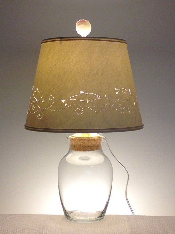 Fill Your Own Lamp With Hand Cut Dolphin Paper Fill Your Own Lamp With Hand Cut Dolphin Paper Lampshade Fillable Glass Dolphins Beach