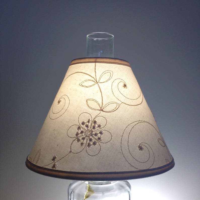 10 Chimney Hurricane Lampshade For Lamp Candlewicking Fabric Shade Oil Lamps