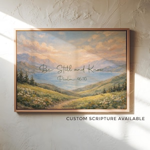 Personalized Landscape Canvas with Custom Text, Add Your Own Bible Verse or Quote, Nature Wall Art Gift