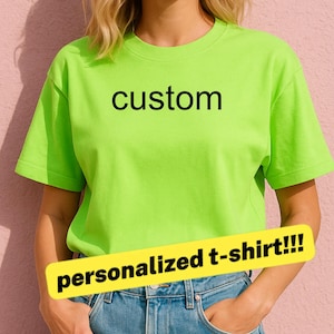 PERSONALIZED Green Meme Tee | Custom Vintage Style Rave Tee, Party Girl, Hyperpop Music Merch, Club Shirt, Show It To Me Rachel, So Julia