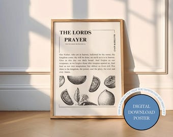 The Lord's Prayer Poster: Minimalist Bible Verse Wall Art (Digital Download)