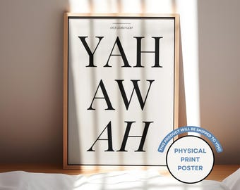 Minimalist Yahawah Poster: Hebrew Israelite Home Decor