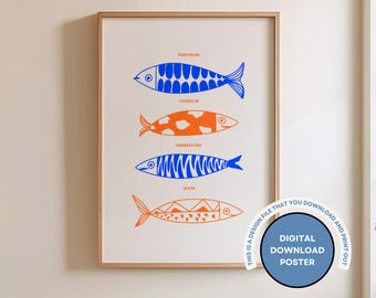 Biblical Fish Wall Art, Christian Home Decor (Digital Download)