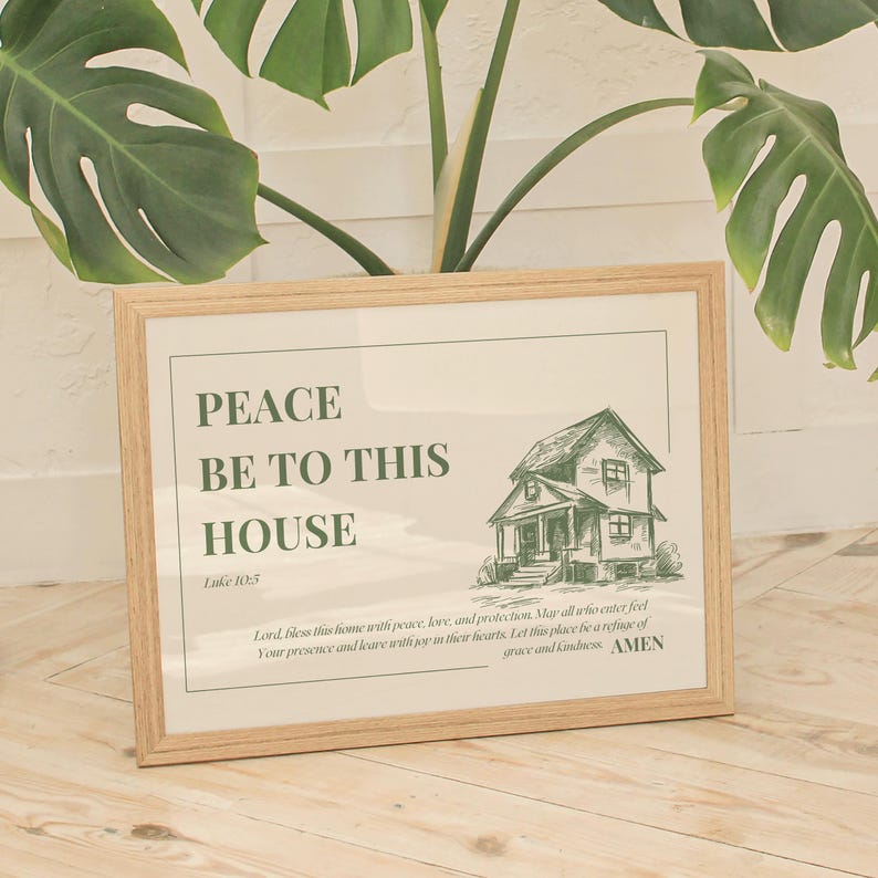 House Blessing Prayer Printable, Luke 10:5 Scripture (digital Download ...
