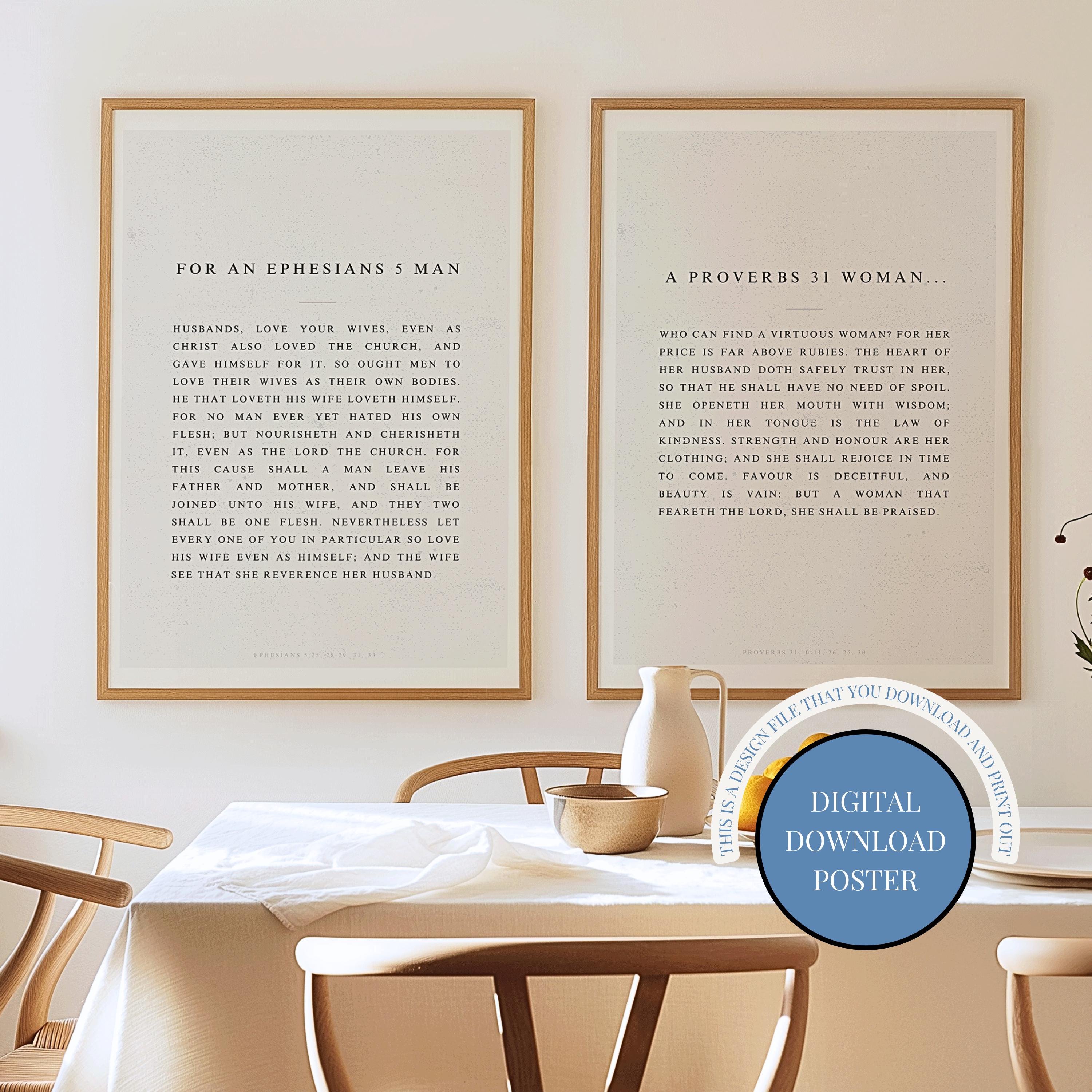 Minimalist Proverbs 31 & Ephesians 5 Poster Set (Digital Download)