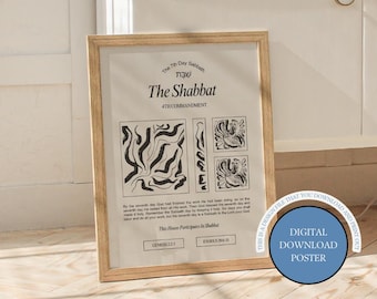Shabbat Poster: 4.Gebot Hebräische Schriftkunst (Digitaler Download)