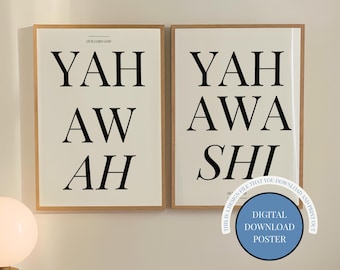 Yahawah & Yahawashi Print Set: Hebrew Israelite Decor (Digital Download)