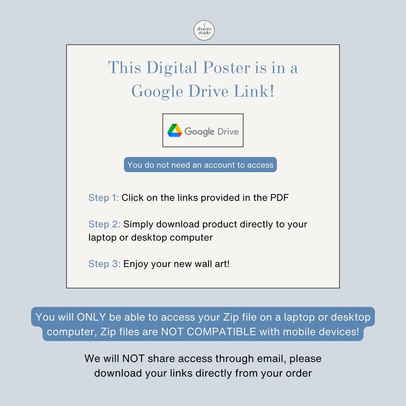 K&ouml;nnte beinhalten: Ein digitales Poster steht zum Download &uuml;ber einen Google Drive-Link zur Verf&uuml;gung. Das Poster ist ohne Google-Konto zug&auml;nglich. Anweisungen zum Herunterladen des Posters auf einen Laptop oder Desktop-Computer werden bereitgestellt. Das Poster ist nicht mit Mobilger&auml;ten kompatibel.