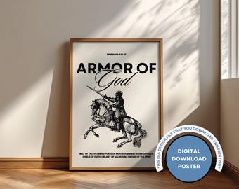 Armor of God Print, Ephesians 6, Christian Wall Art (Digital Download)