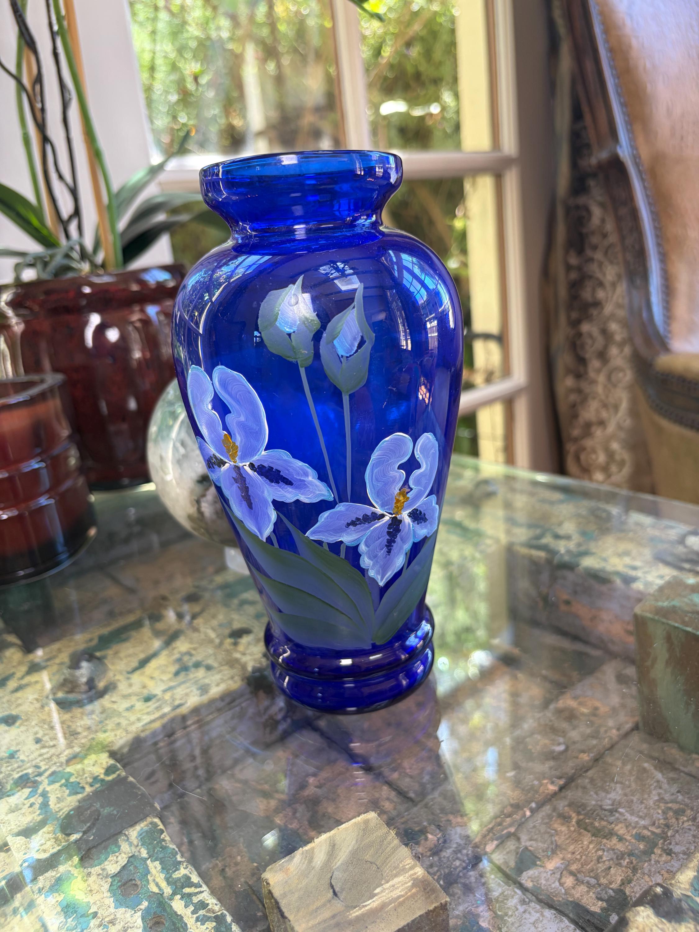 Fenton Vase Hand Painted - Etsy
