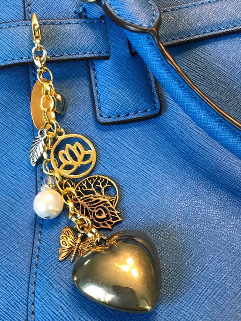 Key Handbag Backpack Purse Gold Handmade Keychain Jewelry Accessories