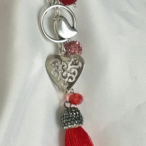 Finders Key Purse Filigree Heart Key Finder, Antiqued Silver