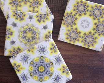 Sun & Sky Kaleidoscope coasters - gift for her, housewarming gift, gift for mom, spring decor