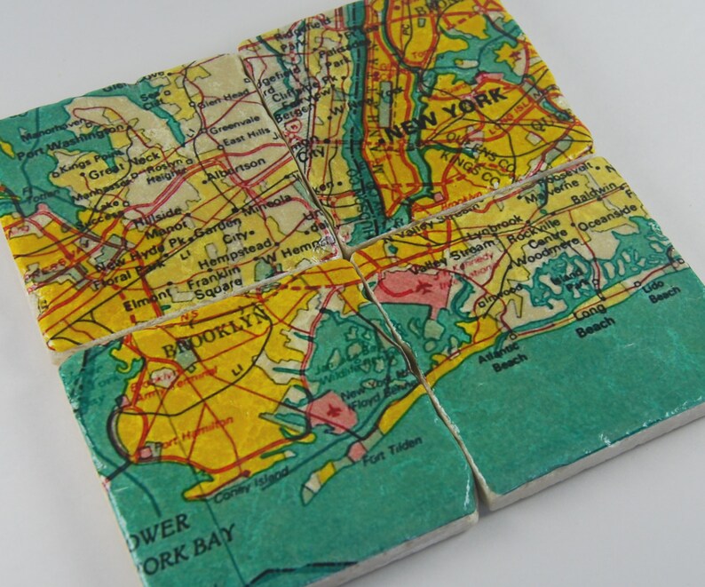 thepaintedlily New York Map Coasters - Thumbnail 4