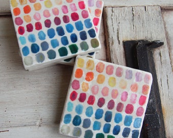 Palette stone drink coasters - collaboration with Stephanie Corfee