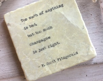 Book quote stone coaster - F Scott Fitzgerald