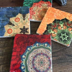 Rich Color stone coasters set of 4 image 1
