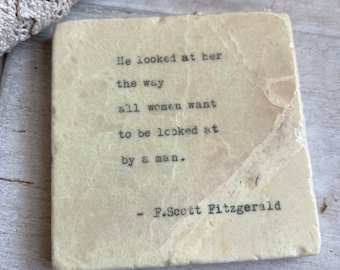 Book quote stone coaster - F. Scott Fitzgerald