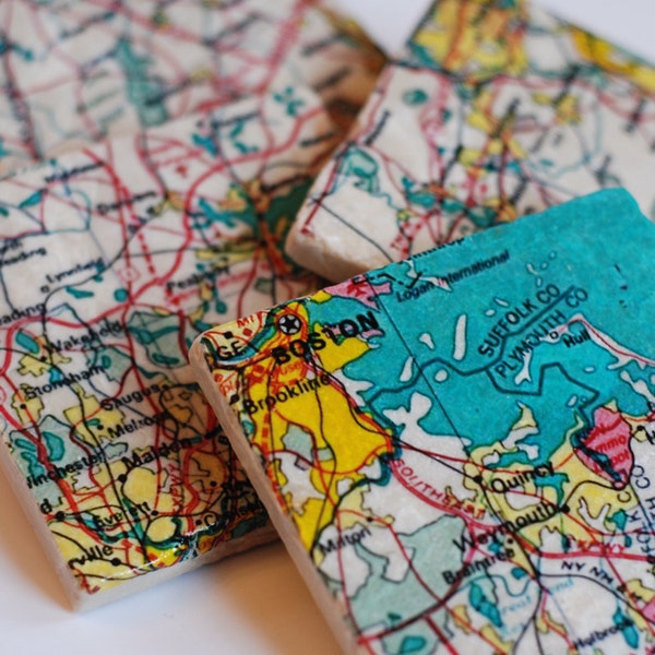 Boston Map Coasters