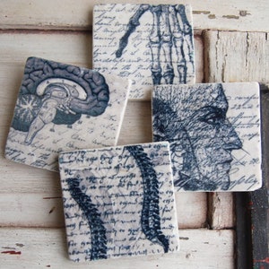 Vintage Medical - set of 4 stone coasters