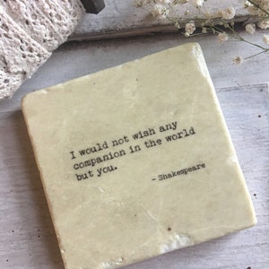 Book quote stone coaster - Shakespeare